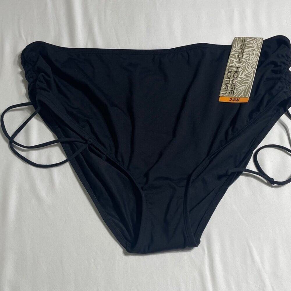 Beach House Hayden Bikini Bottom Womens 24W Black High Waist Side Tie NWT